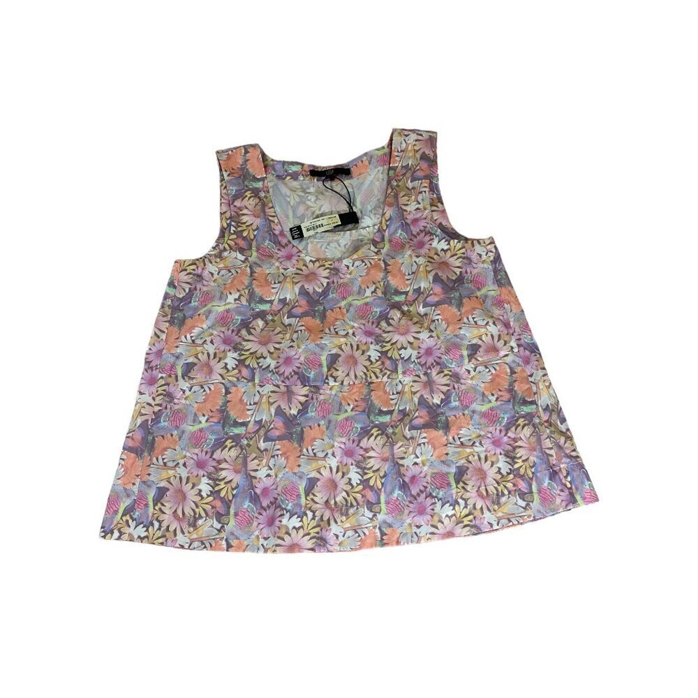 NWT Tibi Women's Print Scoop Neck Colorful Casual Blouse - 2